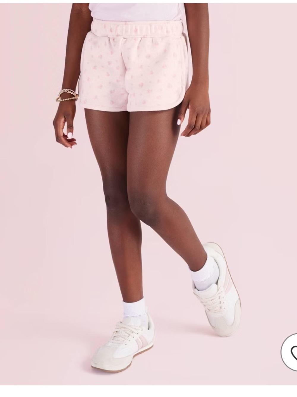 LoveShackFancy x Target Light Pink Ditsy Floral French Terry Girls' Shorts